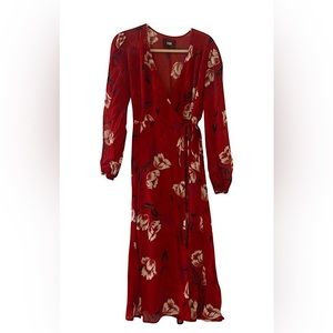 Red Reformation Floral Dress
